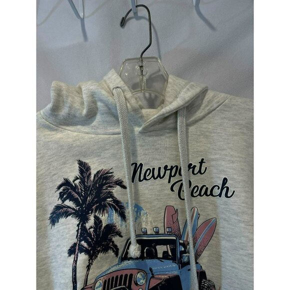 Karen Stewart By AMS Cropped Hooded Sweatshirt Long Sleeve Women's Size Large - Picture 4 of 9